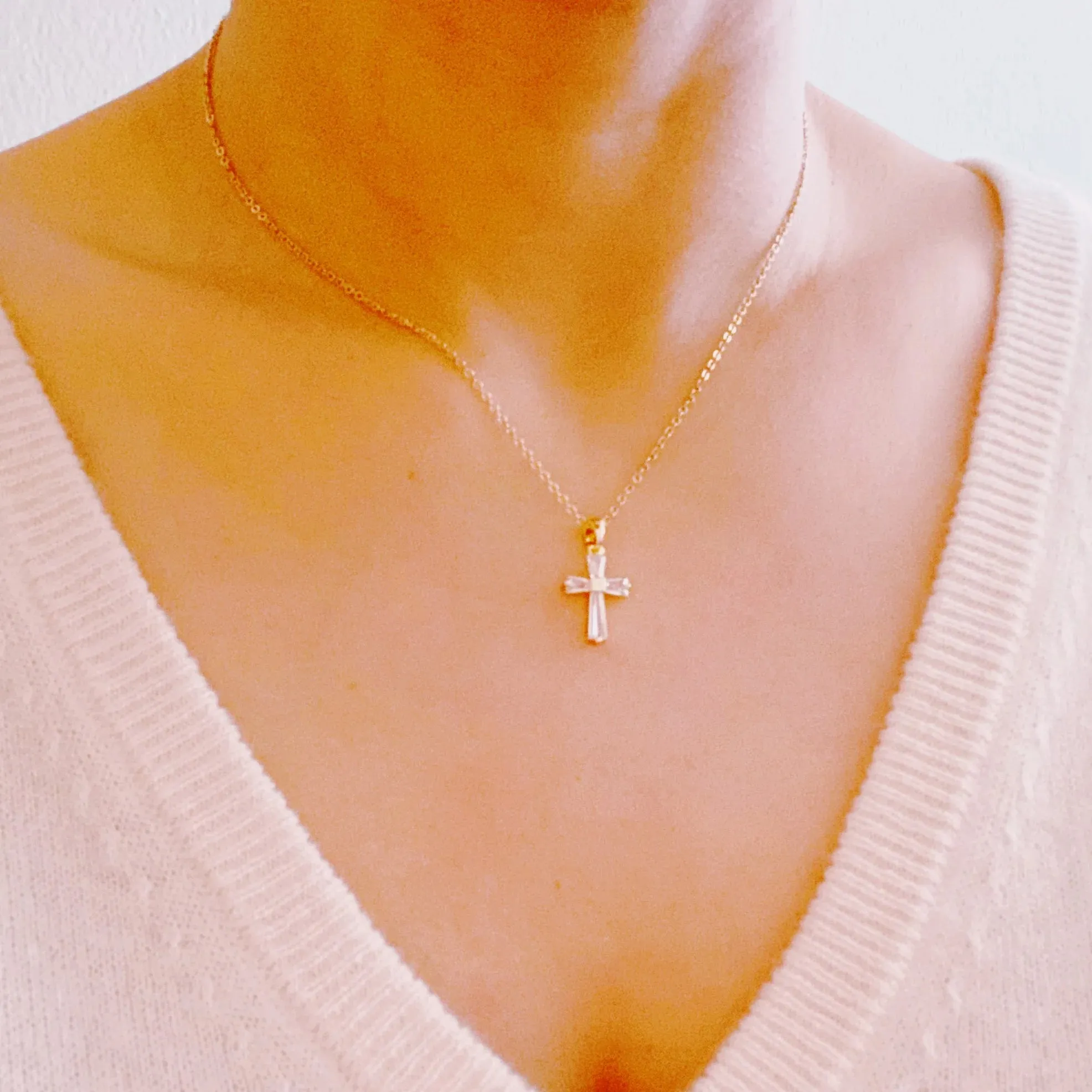 My Dear Crystal Cross Necklace