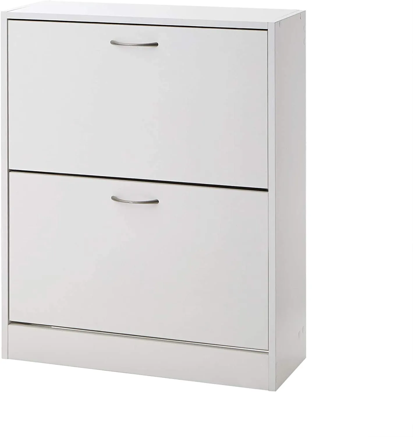 New in box, Note: 1 piece has small damage from shipping, shown in pics! Yak About It Double Door Shoe Cabinet - White