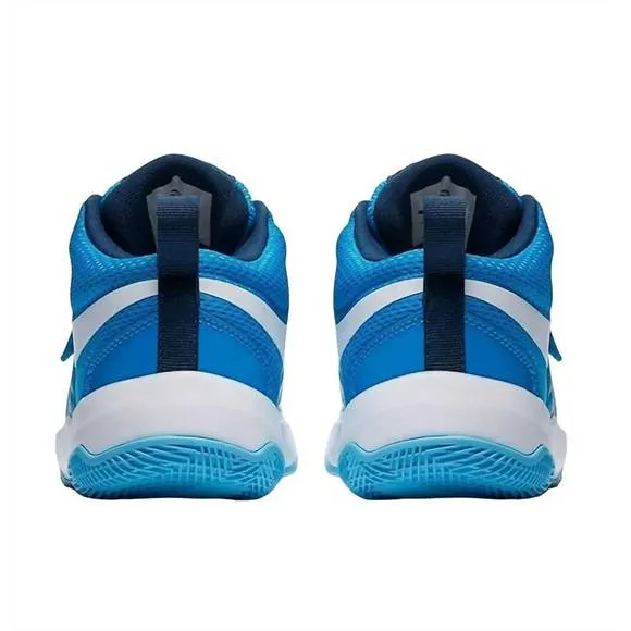 NEW NIKE youth team hustle d shoes in equator blue/white/navy