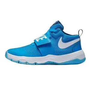 NEW NIKE youth team hustle d shoes in equator blue/white/navy