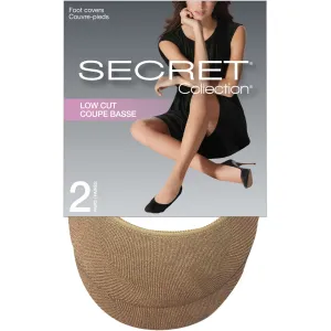 New Secret Collection  Low Cut Foot Covers - ONE SIZE Nude, 2 PAIRS! Retails $11 