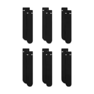NIKE EVERYDAY CUSHIONED CREW SOCKS 6 PACK - BLACK