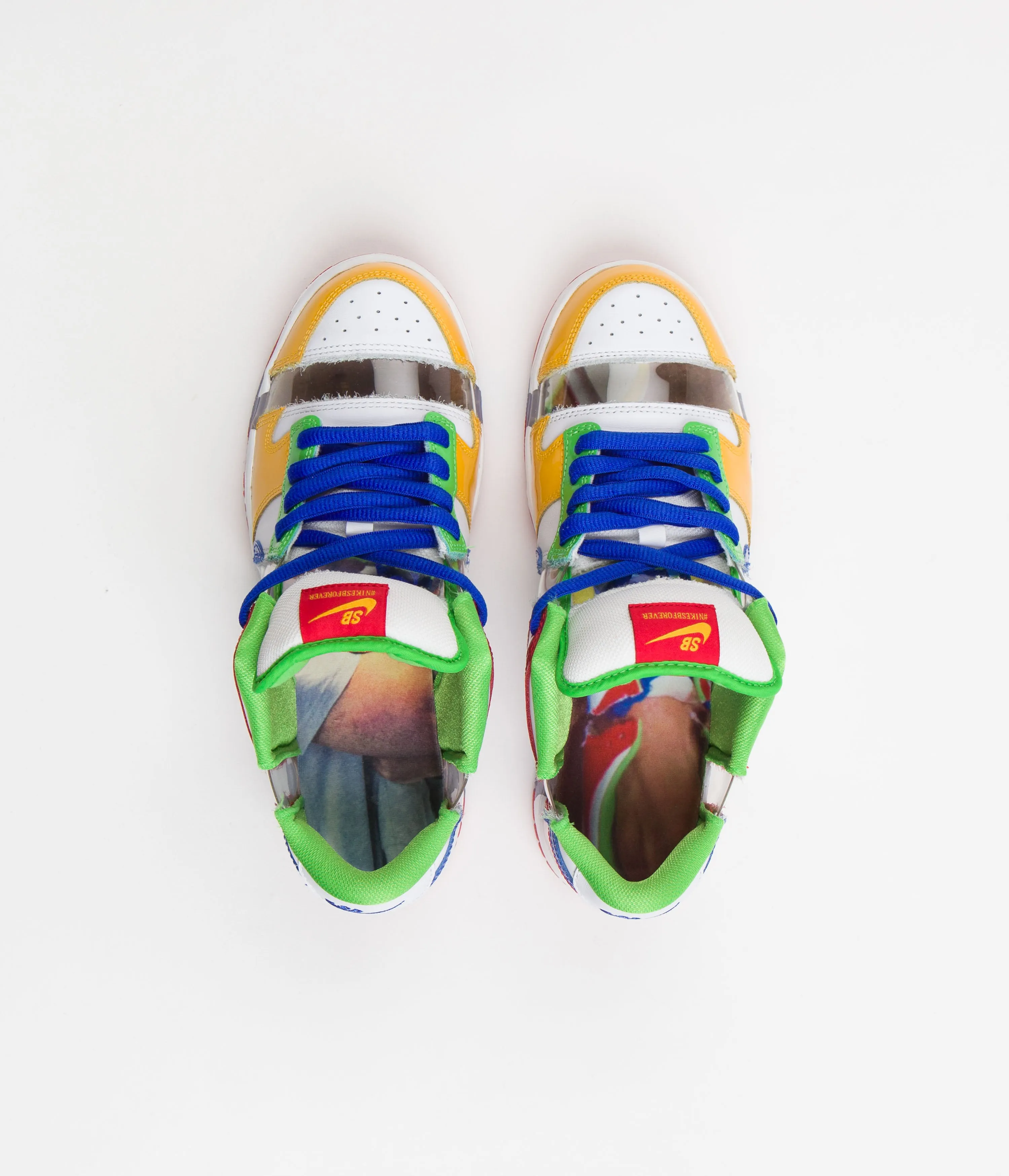 Nike SB x eBay Dunk Low OG Sandy Bodecker Shoes - White / Hyper Royal - Mean Green