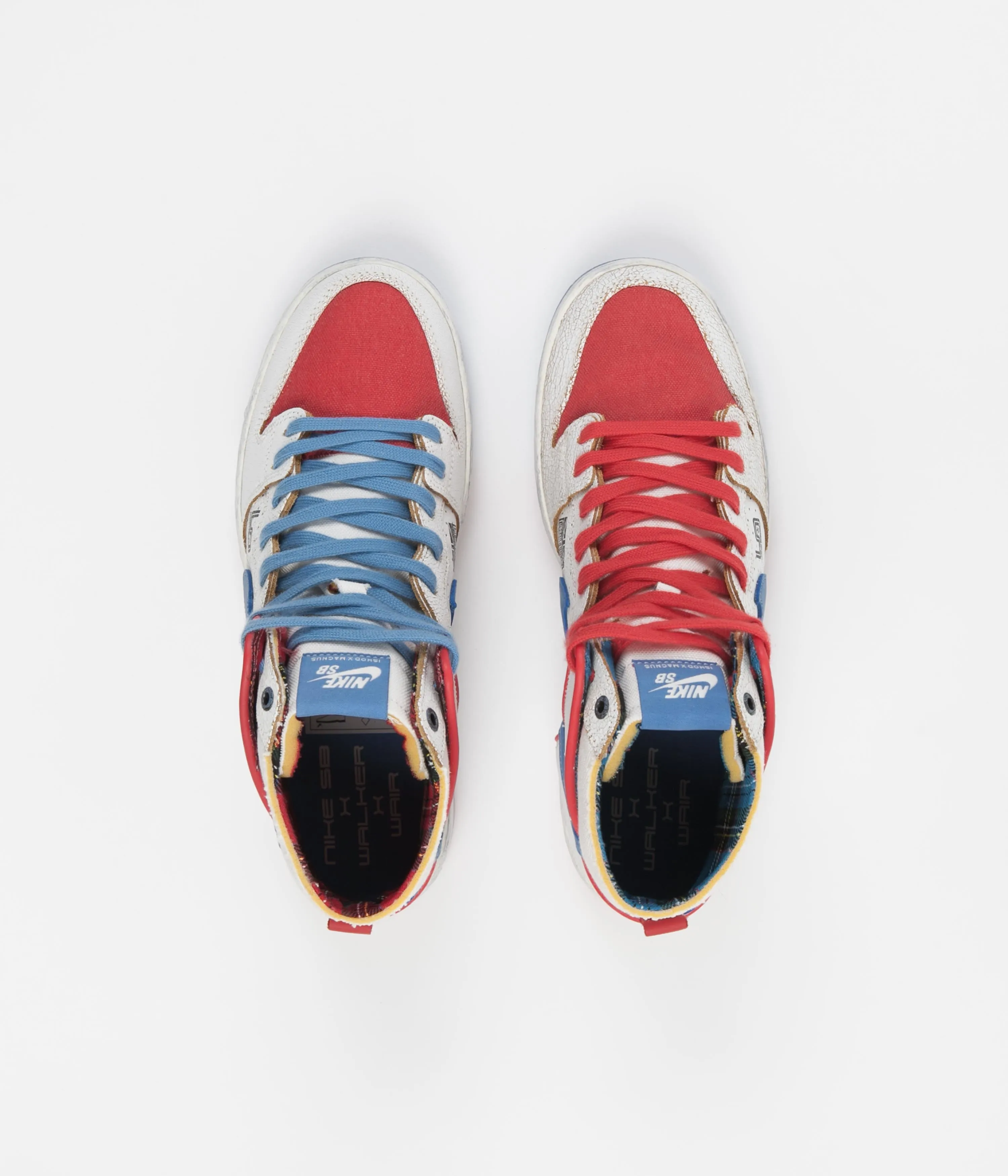 Nike SB x Ishod Wair x Magnus Walker Dunk High 911 Shoes - Sail / Blue Beyond - Track Red