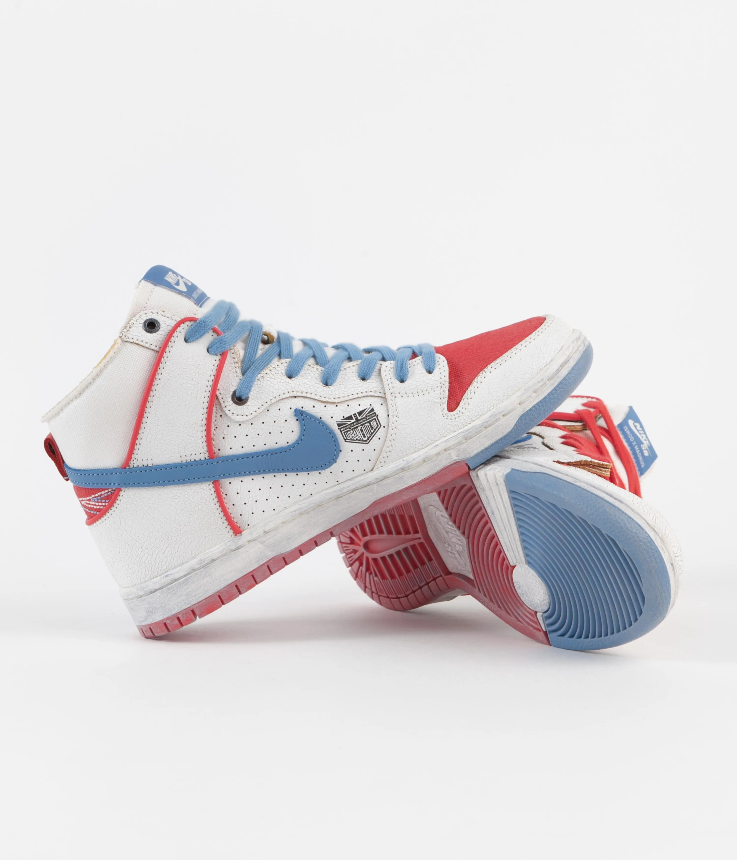 Nike SB x Ishod Wair x Magnus Walker Dunk High 911 Shoes - Sail / Blue Beyond - Track Red