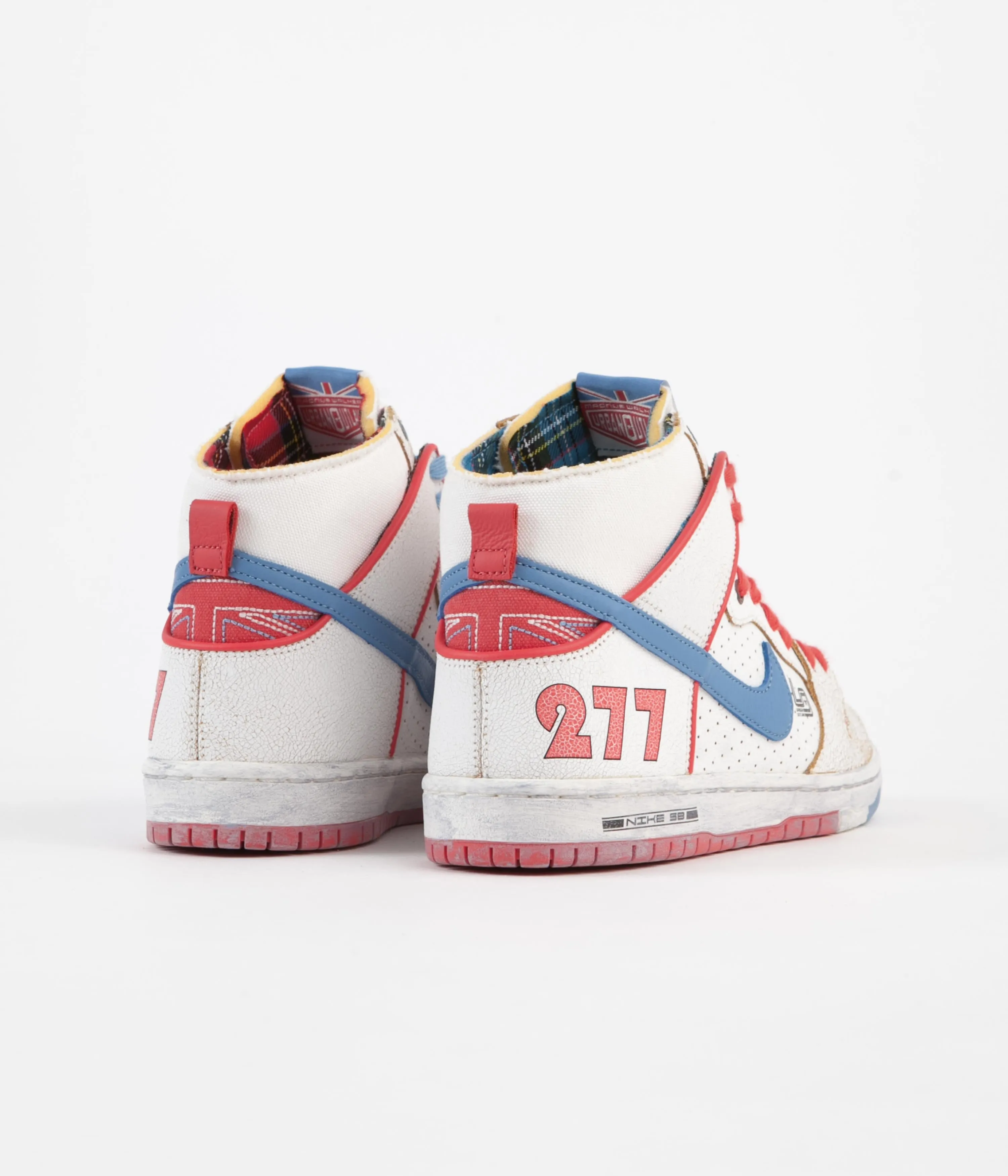 Nike SB x Ishod Wair x Magnus Walker Dunk High 911 Shoes - Sail / Blue Beyond - Track Red