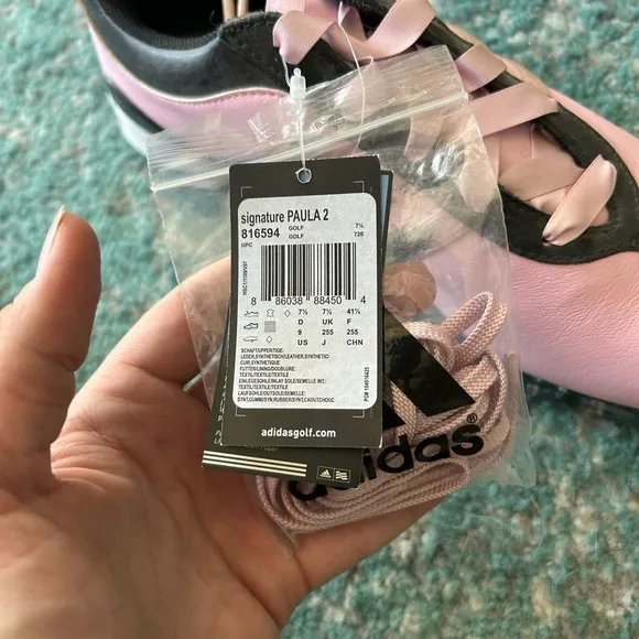 NWT Adidas 2012 Signature Paula 2.0 Womens Golf Shoes - Pale Pink/Black Size 9