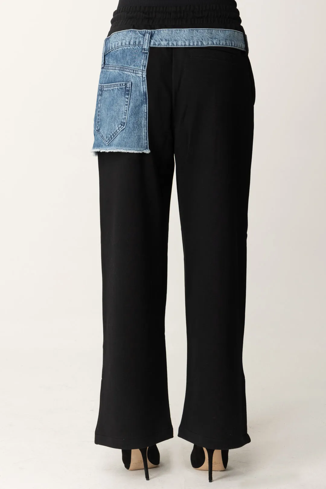 Pantaloni con Inserto In Jeans