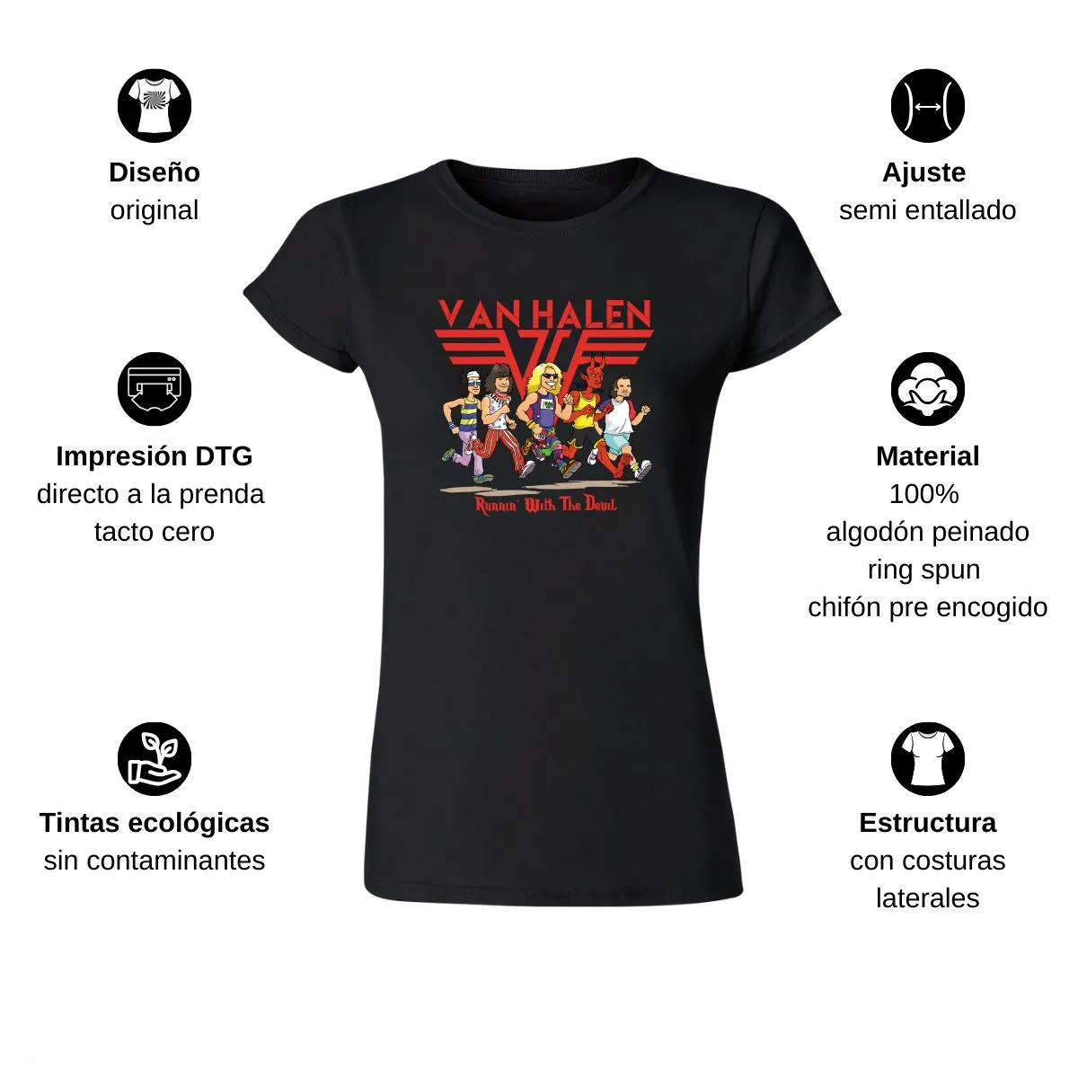 Playera Mujer Rock Van Halen Running with the devil 1005N