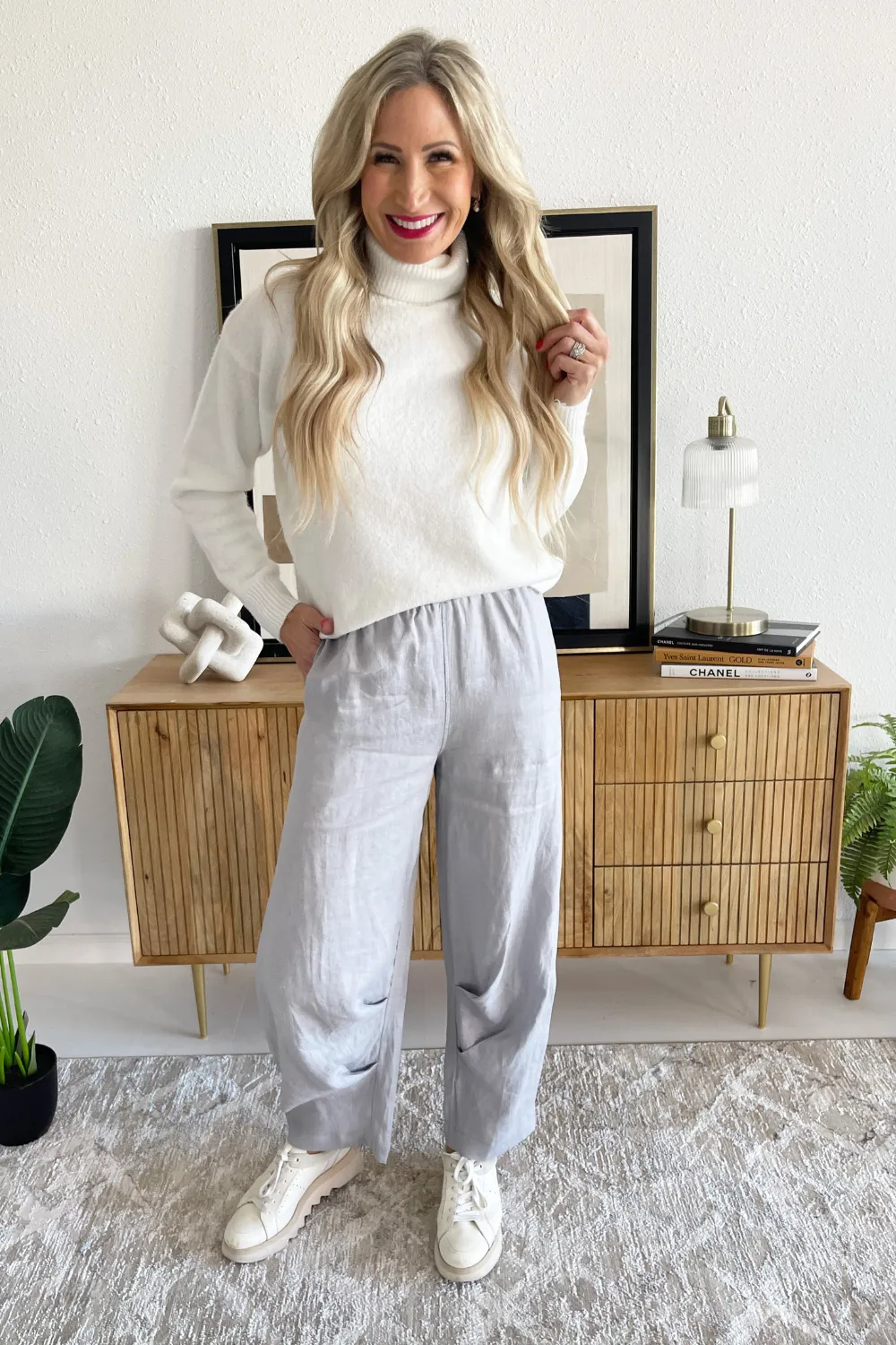 Pleated Linen Pants