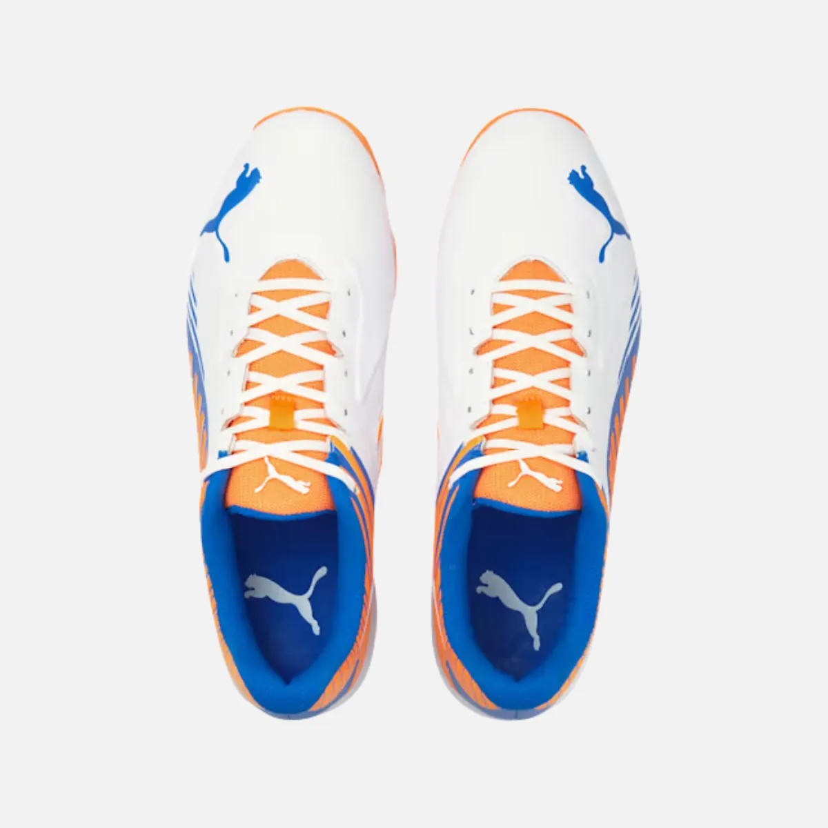 PUMA 22 FH Rubber Unisex Cricket Shoes - White/Bluemazing/Neon Citrus