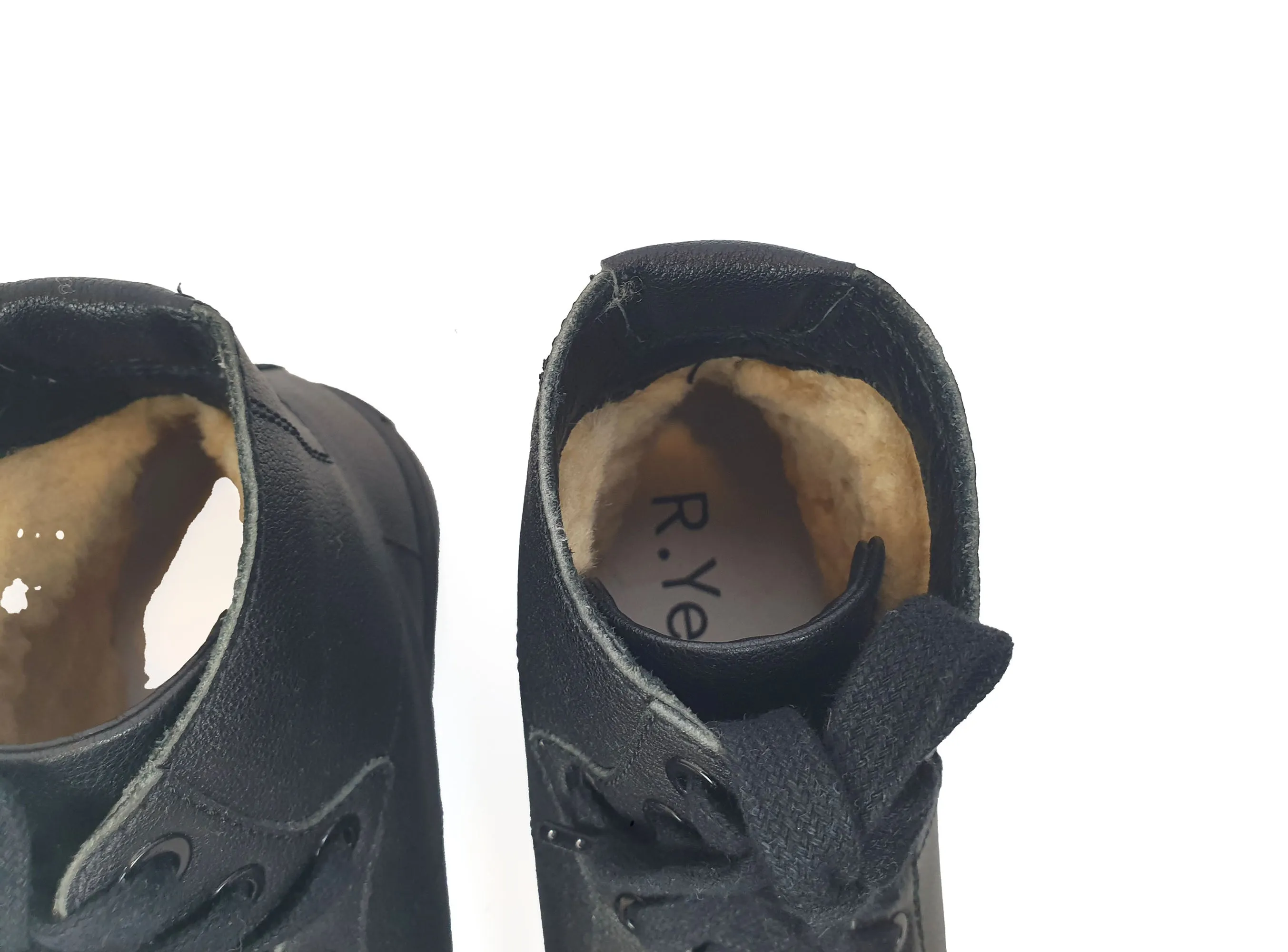Radical Yes black leather laceup high top boots size 37
