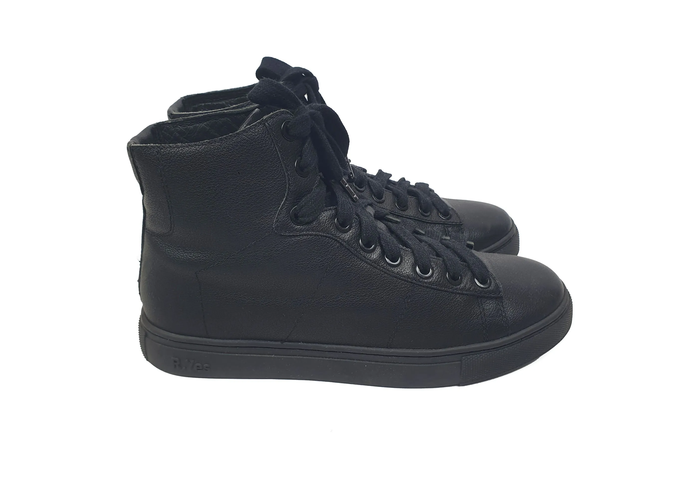 Radical Yes black leather laceup high top boots size 37