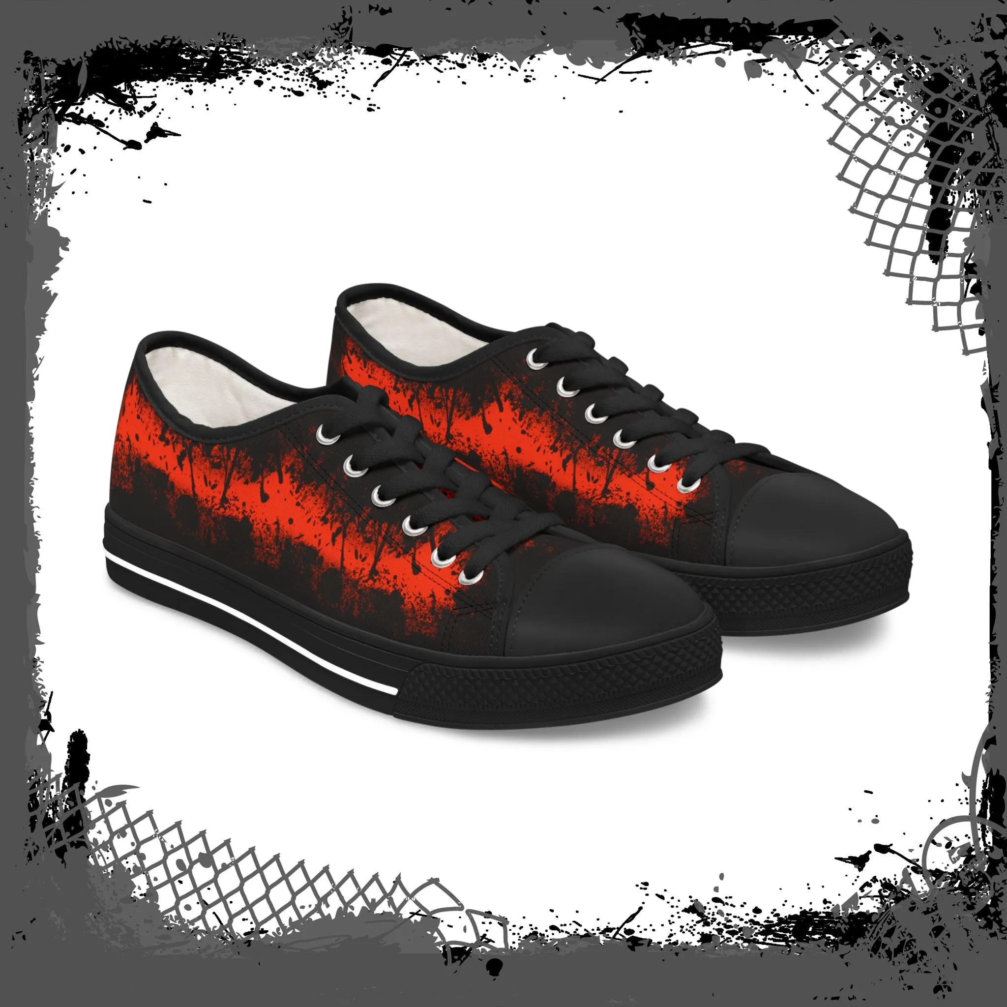 RED/BLK Women's Alt "Ink'd" Low Tops