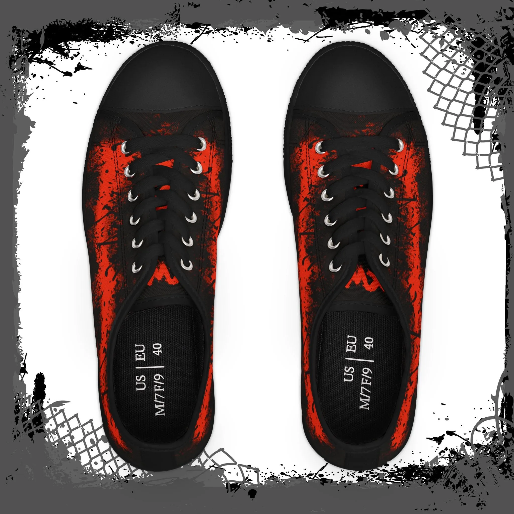 RED/BLK Women's Alt "Ink'd" Low Tops