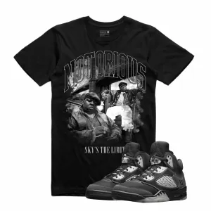 Retro Kings AJ5 ANTHRACITE NOTORIOUS CLOUDS TEE BLACK