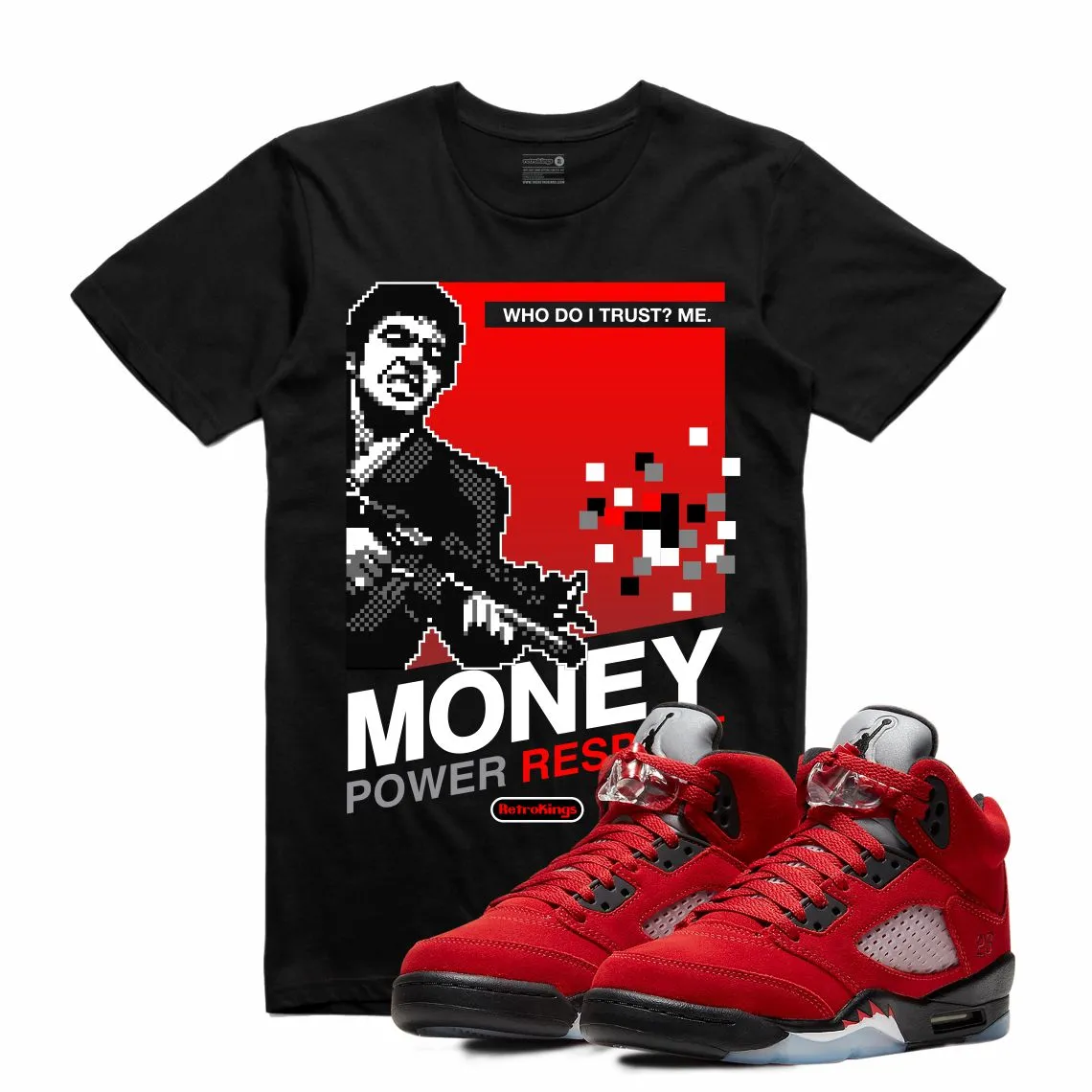 Retro Kings AJ5 TORO BRAVO SCARFACE 8 BIT TEE BLACK