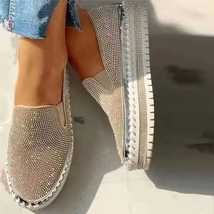 Rhinestone High Sole Shoes