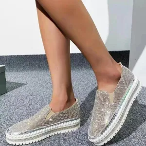 Rhinestone High Sole Shoes