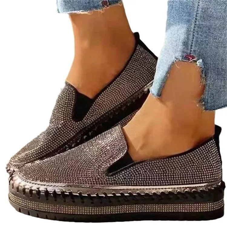 Rhinestone High Sole Shoes