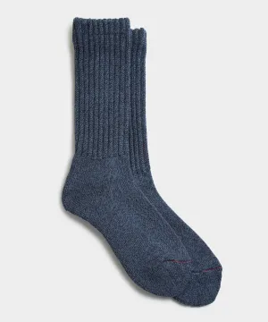 RoToTo Loose PIle Crew Sock in Navy