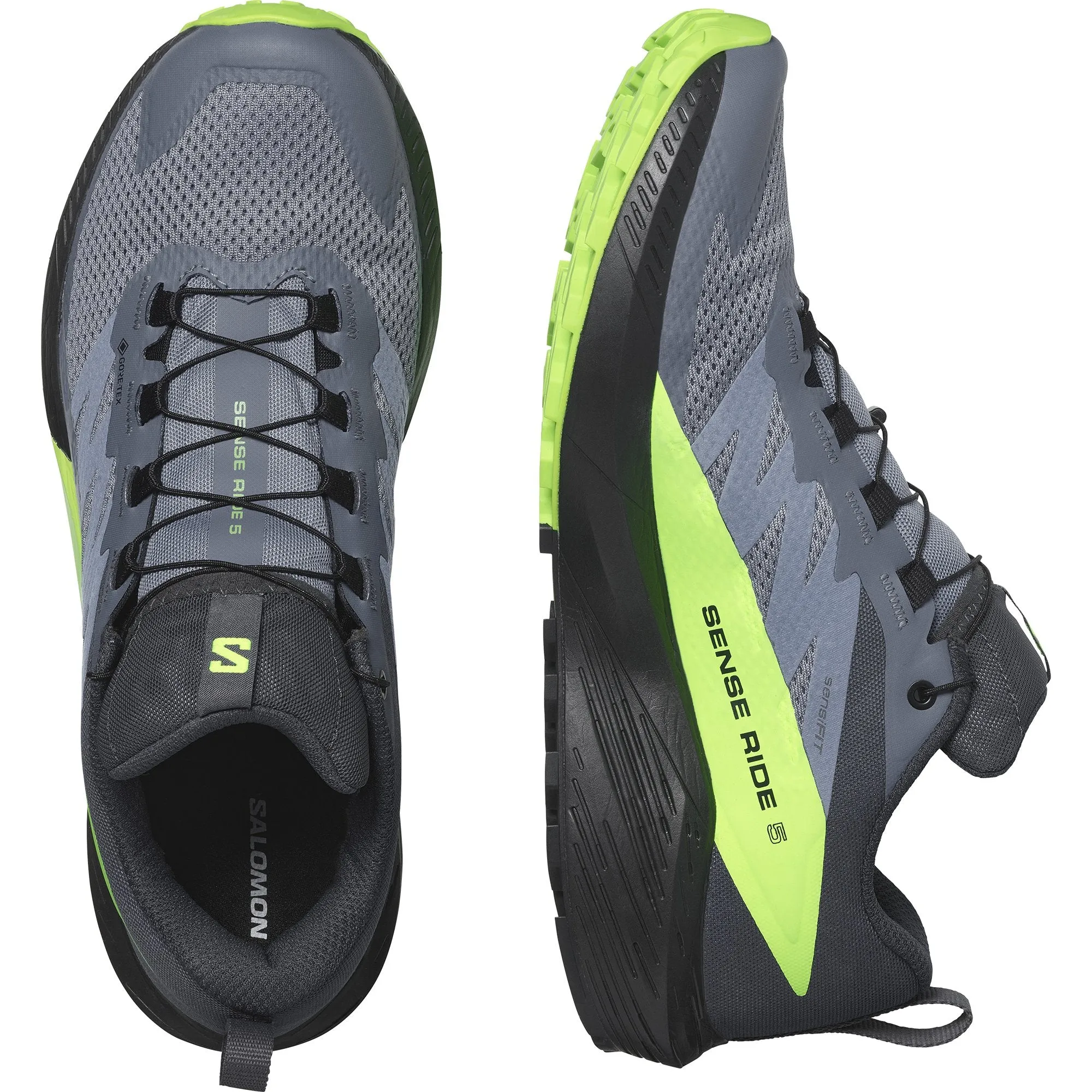 Salomon - Sense Ride 5 - Black/Laurel Wreath/Green Gecko - Men's