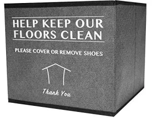 Shoe Cover Box | Disposable Shoe Bootie Holder for Realtor Listings and Open Houses | Please Cover or Remove Shoes Bin
