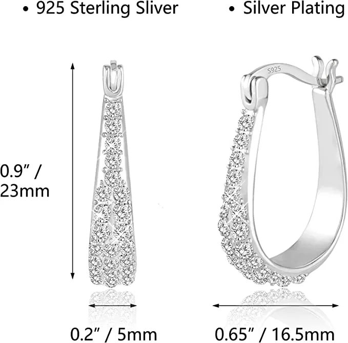 Silver Oval Hoop Earrings-Women Fashion Jewelry