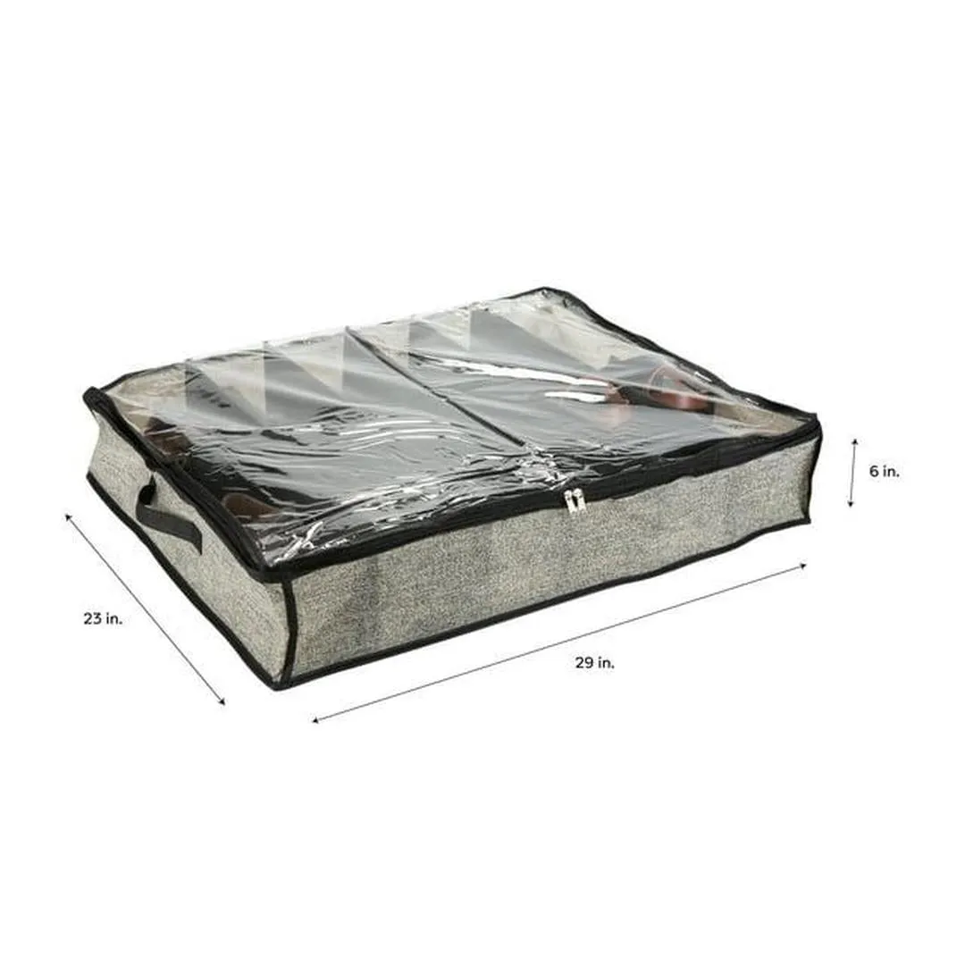 Simplify Under the Bed Shoe Storage Box (12 Pairs) - Black