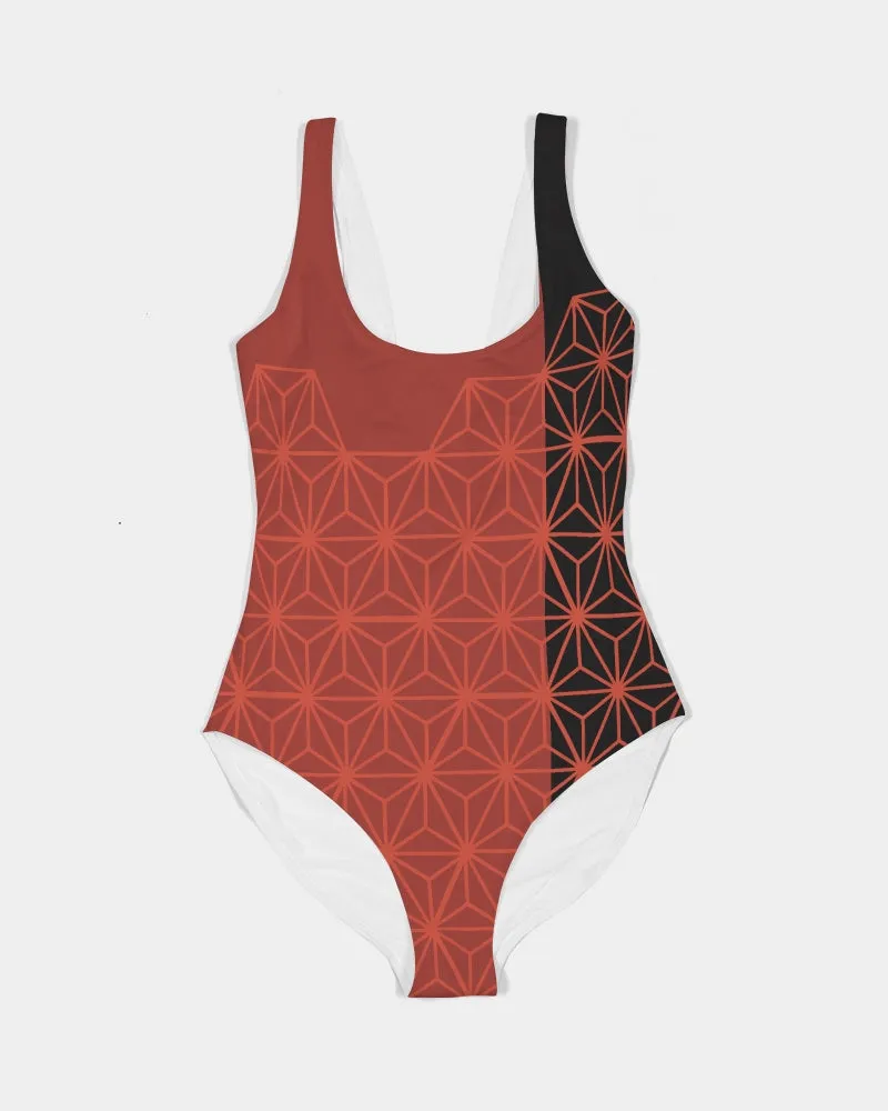 SMF Plum Blossom Feminine One-Piece Swimsuit