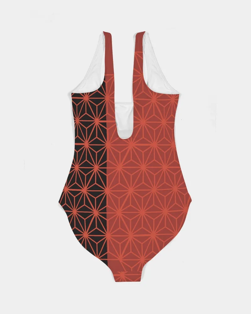 SMF Plum Blossom Feminine One-Piece Swimsuit