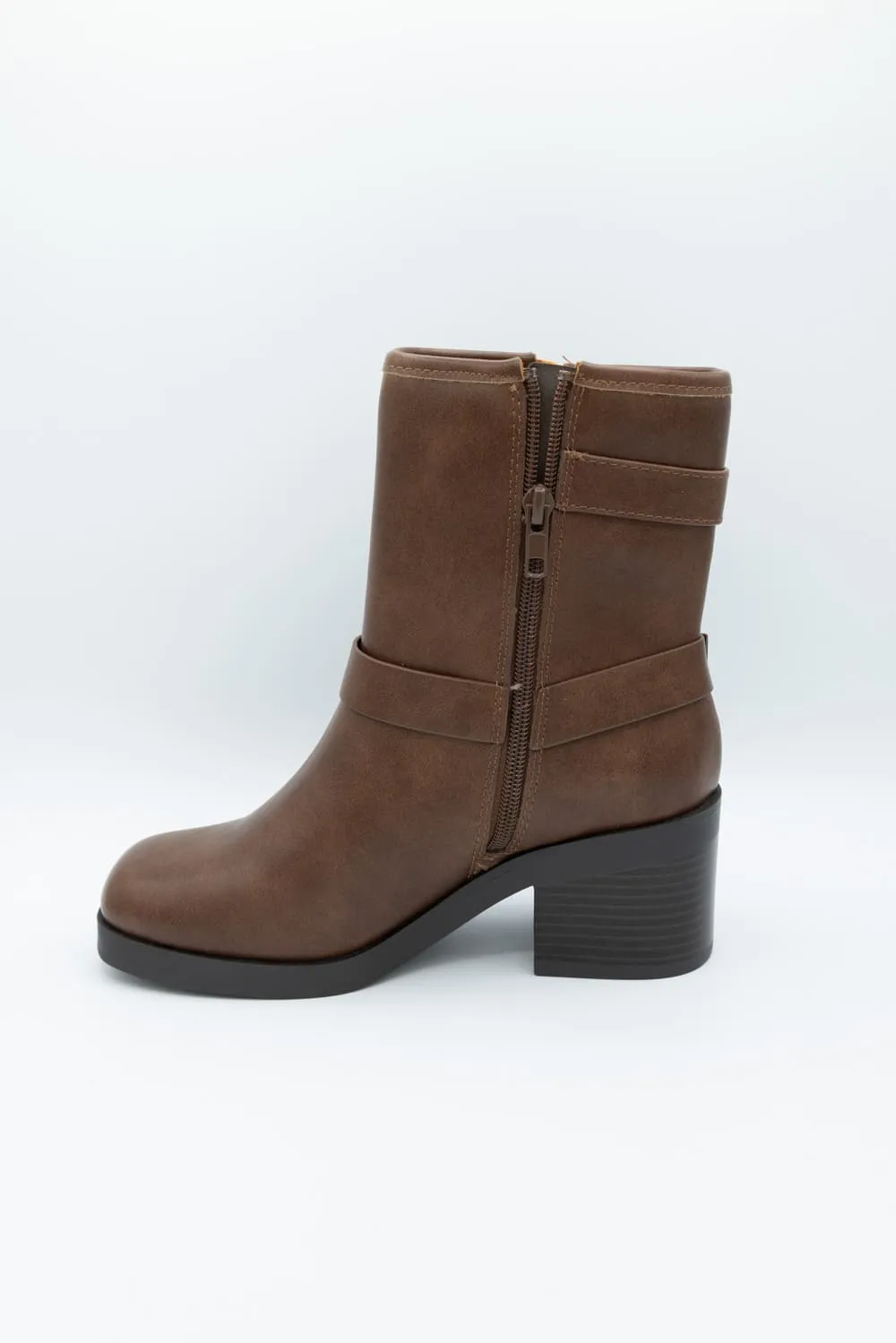 Soda Addax Moto Booties for Women in Brown | ADDAX-S BROWN