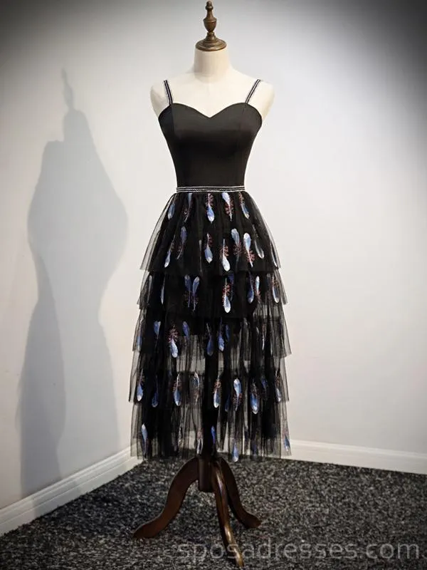 Spaghetti Straps Black Cheap Homecoming Dresses Online, Cheap Short Prom Dresses, CM768
