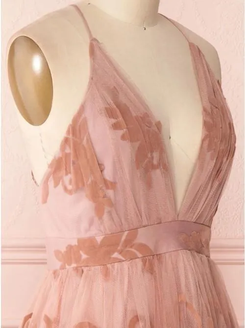 Spaghetti Straps Short Pink Homecoming Dress Criss Cross Back HD0095