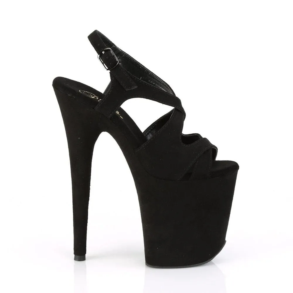 SS-FLAMINGO-831FS Exotic Sandal | Black Faux Leather