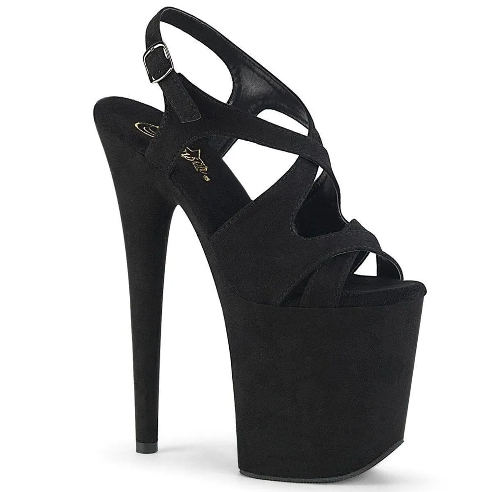 SS-FLAMINGO-831FS Exotic Sandal | Black Faux Leather