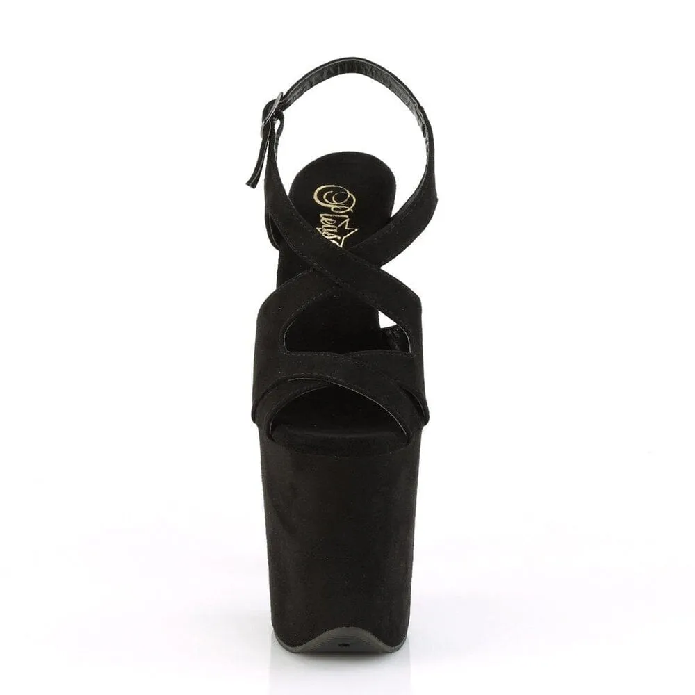 SS-FLAMINGO-831FS Exotic Sandal | Black Faux Leather