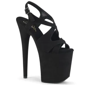 SS-FLAMINGO-831FS Exotic Sandal | Black Faux Leather
