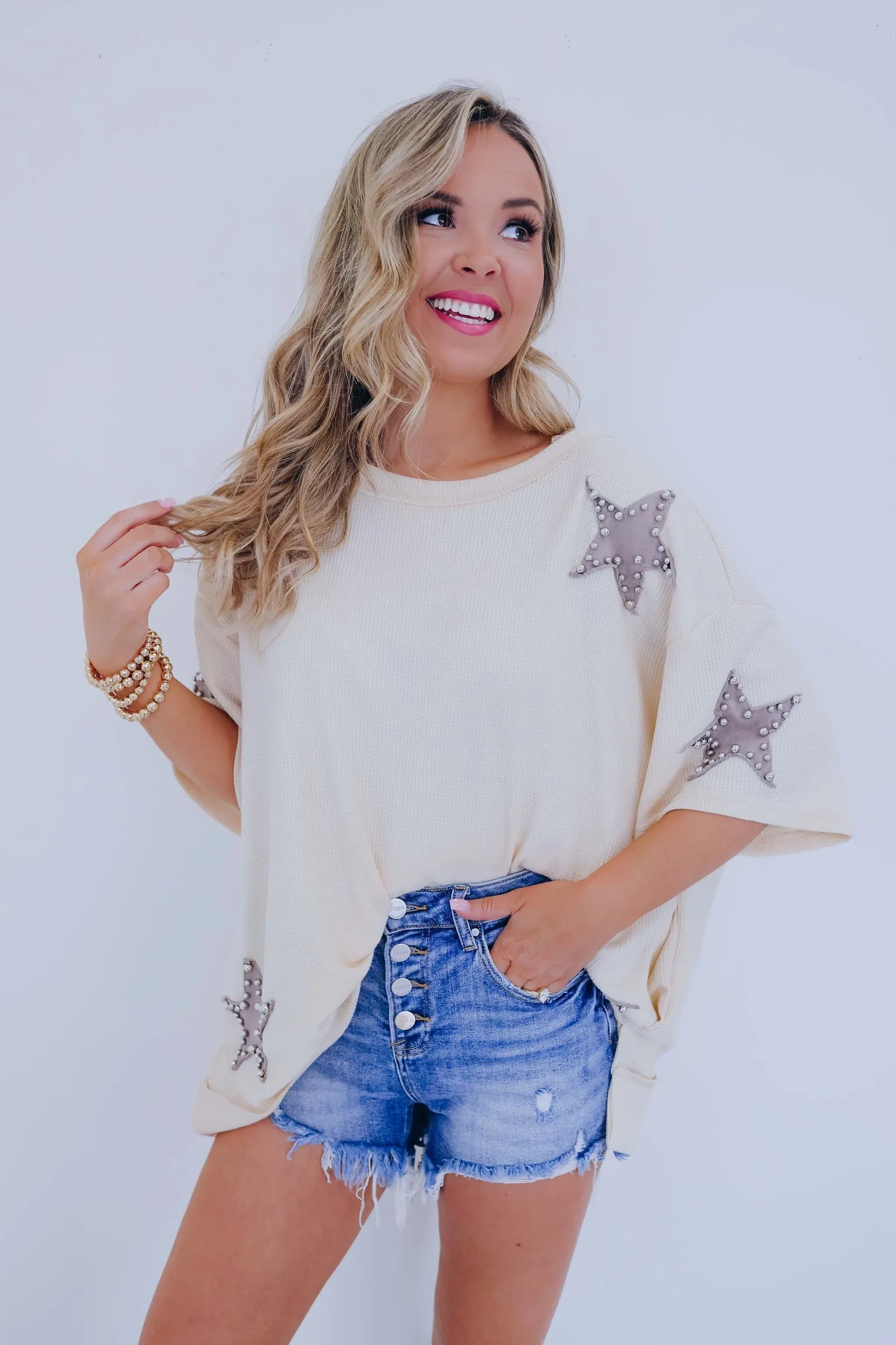 Star Studded Pocketed Top - 3 Colors