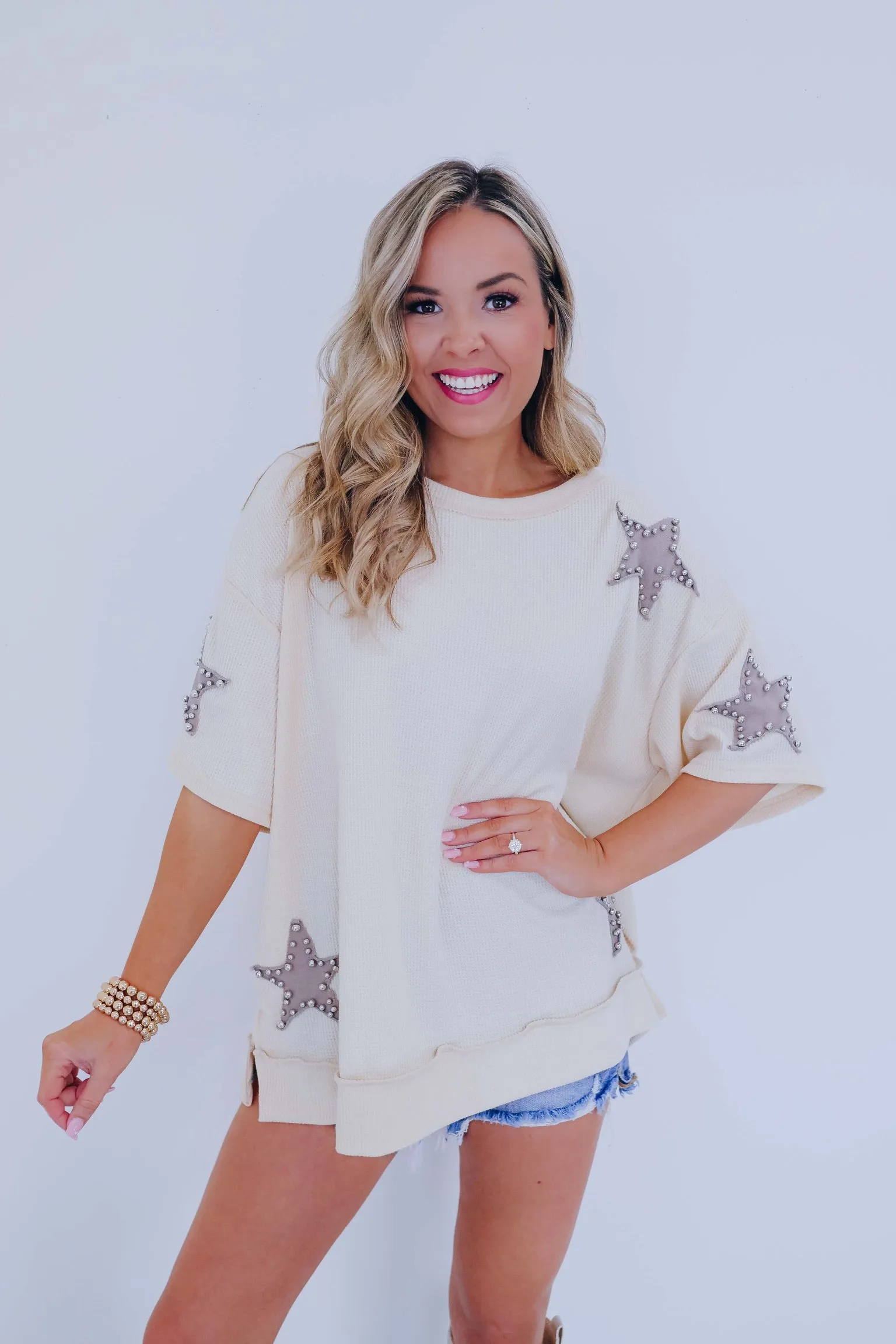 Star Studded Pocketed Top - 3 Colors