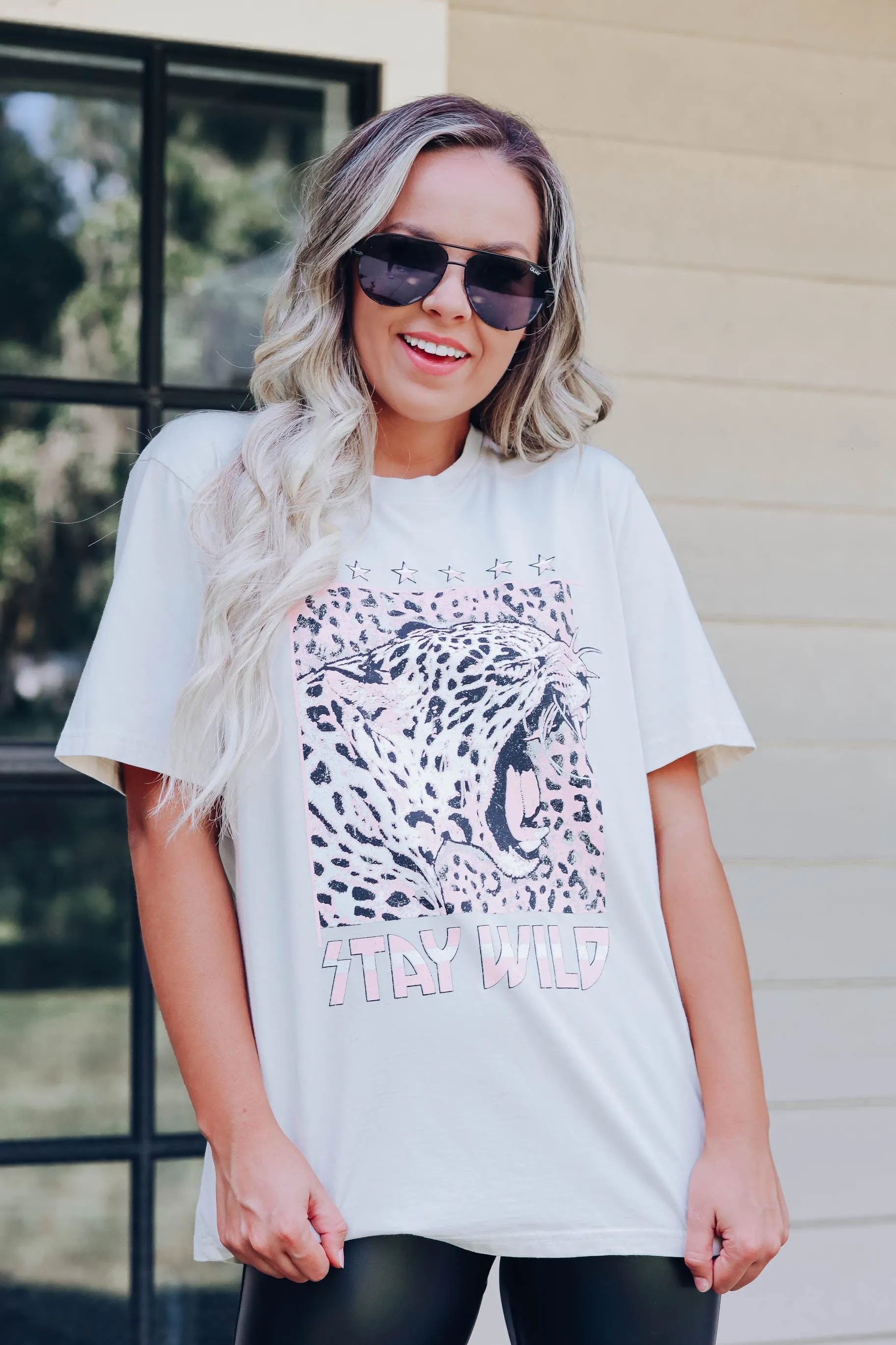 Stayin' Wild Graphic Tee - Bone