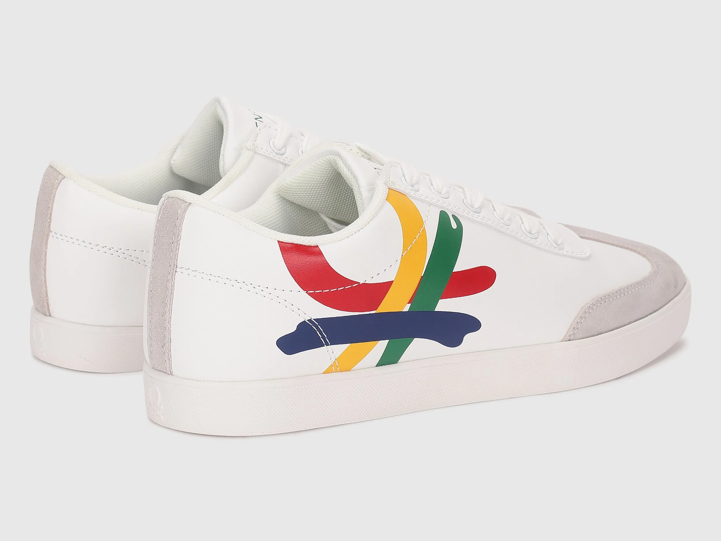 Suede Patch Printed Branded Sneakers