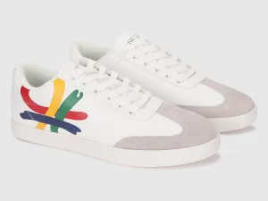 Suede Patch Printed Branded Sneakers