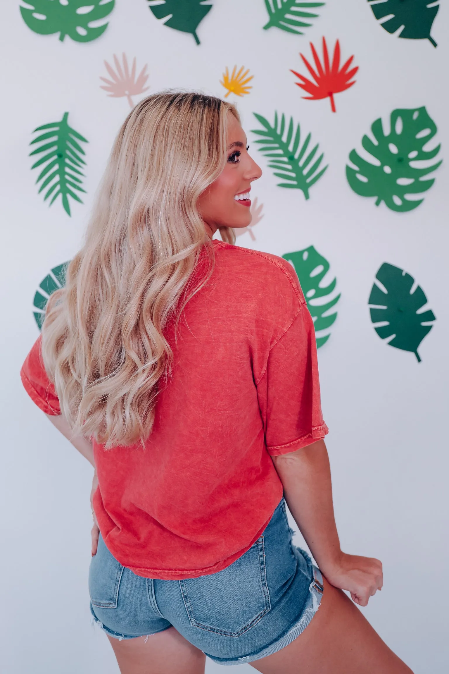 Sunshine And.... Cropped Graphic Tee - Dusty Red