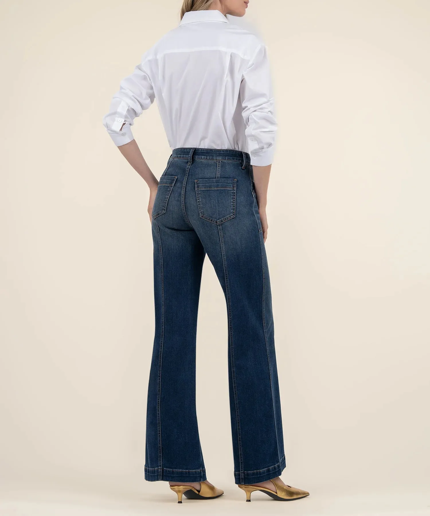 The Jodi High Rise Wide Leg Seam Detail Jeans - Energy Wash