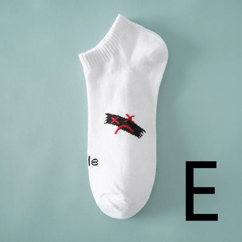 Thin Breathable Socks Low-cut Letter Pattern