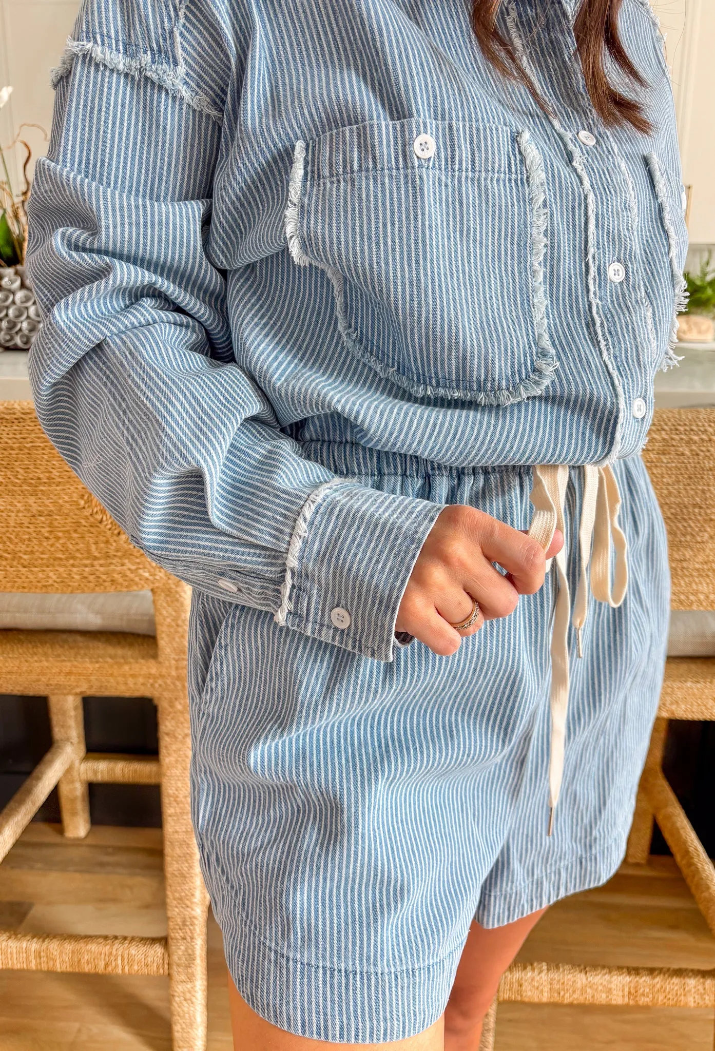 Think It Through Denim Romper