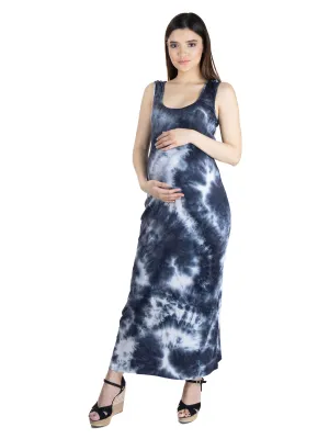 Tie Dye Fitted Razorback Maternity Maxi Dress