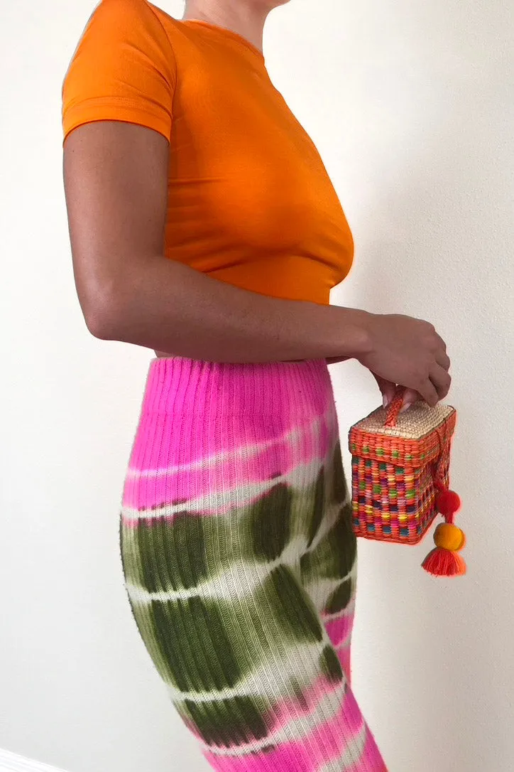 Tie-Dyed Cashmere Wide-Leg Pants