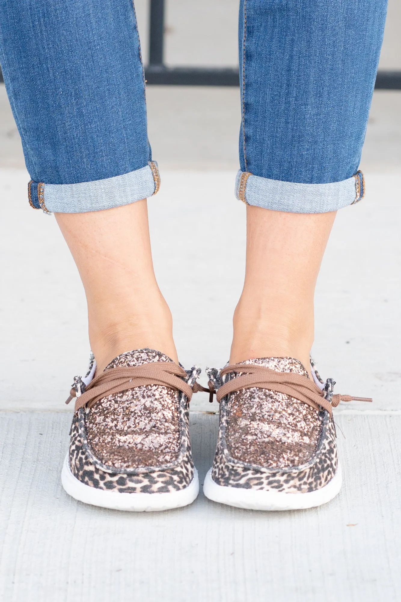 Tinker Leopard Glitter Boat Shoes - Tan Leopard